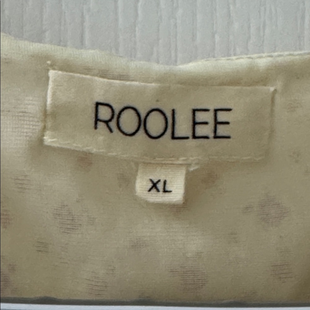 ROOLEE Cream Floral Maxi Dress Vneckline Shortsleeved Size XL - Picture 5 of 6